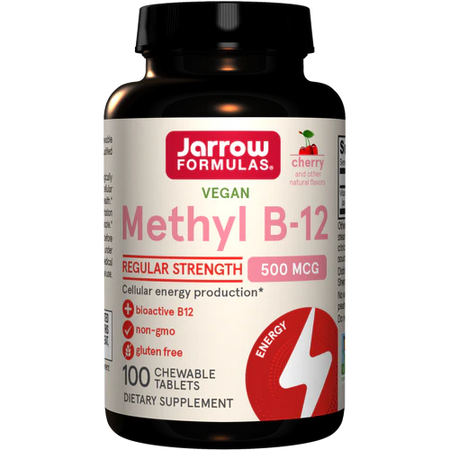Methyl B-12 500mcg Cherry 100 Chewable Tablets Jarrow Formulas - Premium Vitamins & Supplements from Jarrow Formulas - Just $11.49! Shop now at Nutrigeek