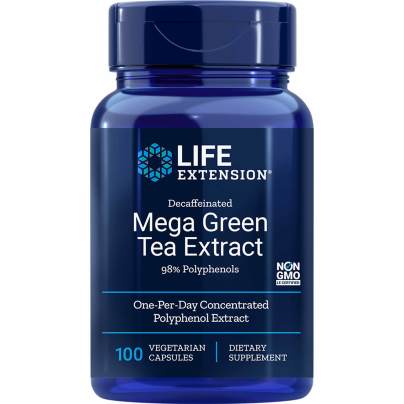 Decaffeinated Mega Green Tea Extract 100 capsules Life Extension - Premium Vitamins & Supplements from Life Extension - Just $22.99! Shop now at Nutrigeek