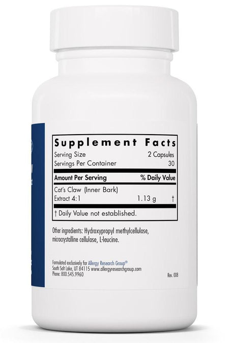 Cat's Claw 60 capsules Allergy Research Group - Premium  from Allergy Research Group - Just $42.99! Shop now at Nutrigeek