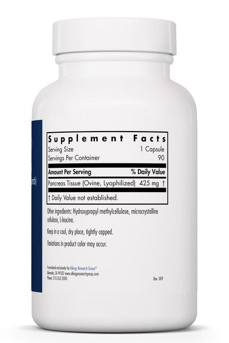 Pancreas Pork 60 caps Allergy Research Group - Premium  from Allergy Research Group - Just $27.99! Shop now at Nutrigeek