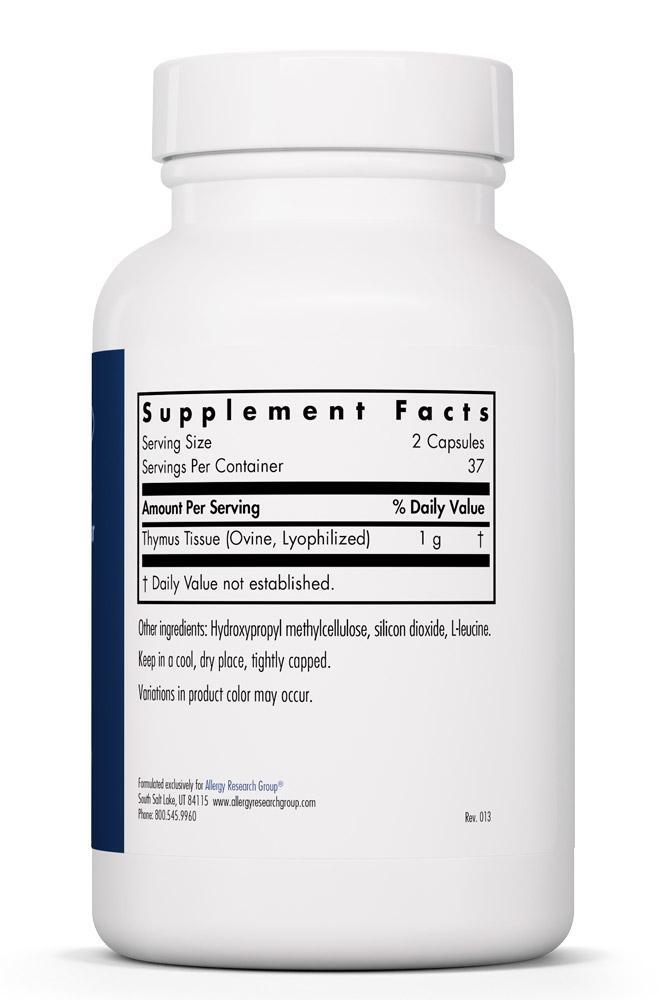 Thymus Natural Glandular 75 Vegicaps Allergy Research Group - Premium  from Allergy Research Group - Just $43.99! Shop now at Nutrigeek