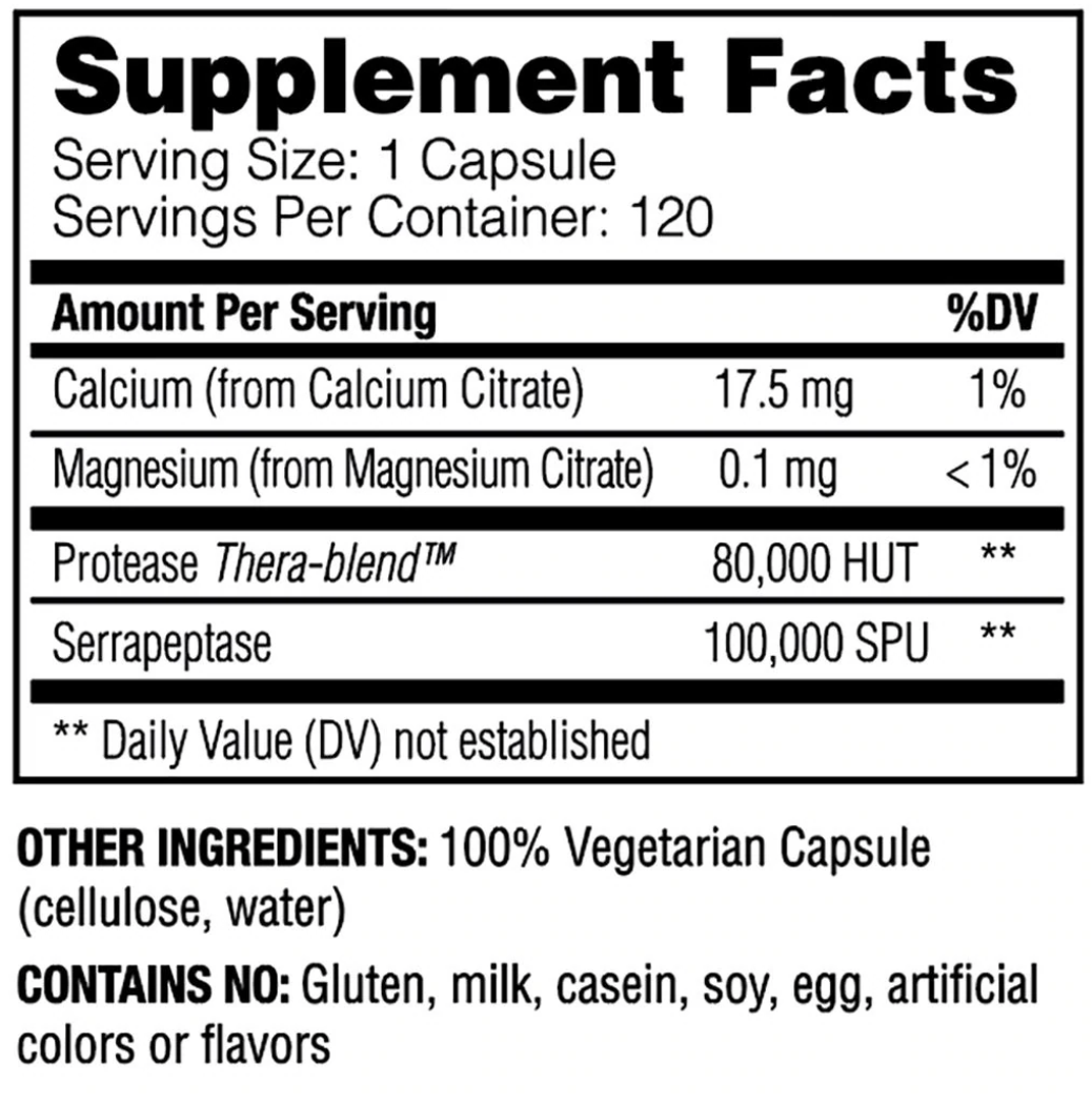 Serrapeptase Pro 120 capsules Enzyme Science - Premium Vitamins & Supplements from Enzyme Science - Just $57.50! Shop now at Nutrigeek