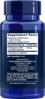 TMG Powder (Trimethylglycine) 50 grams Life Extension - Nutrigeek