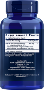 Super Bio-Curcumin® Turmeric Extract 400 mg 60 capsules Life Extension - Nutrigeek