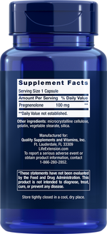Pregnenolone 100 mg 100 capsules Life Extension - Nutrigeek