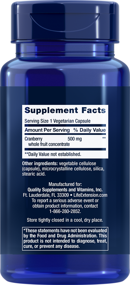Cran-Max® 500 mg 60 capsules Life Extension - Nutrigeek