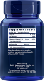 Mega Benfotiamine 250 mg 120 capsules Life Extension - Nutrigeek