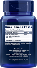 Lightly Caffeinated Mega Green Tea Extract 100 capsules Life Extension - Nutrigeek