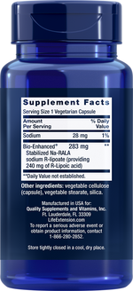 Super R-Lipoic Acid 240 mg 60 capsules Life Extension - Nutrigeek