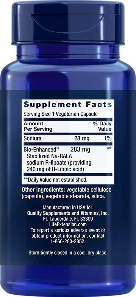 Super R-Lipoic Acid 240 mg 60 capsules Life Extension - Nutrigeek