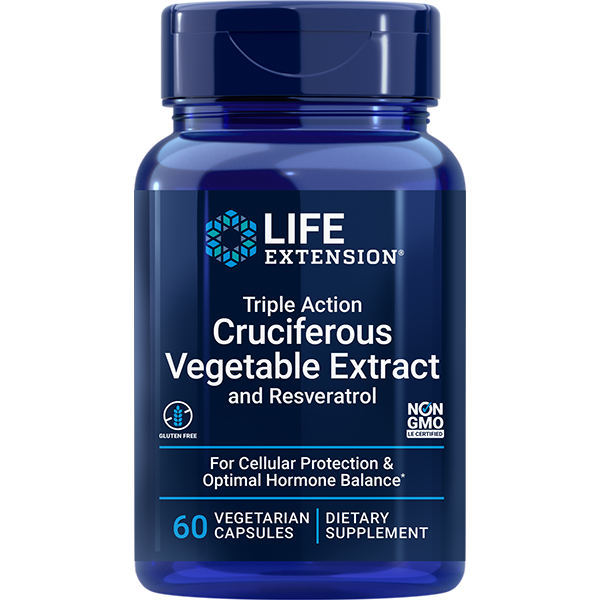 Triple Action Cruciferous Vegetable Extract and Resveratrol 60 capsules Life Extension - Nutrigeek