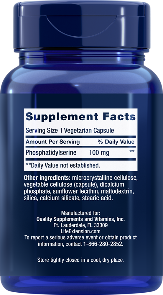 PS Caps 100 mg 100 capsules Life Extension - Nutrigeek