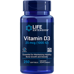 Vitamin D3 25 mcg (1000 IU) Softgels Life Extension - Nutrigeek