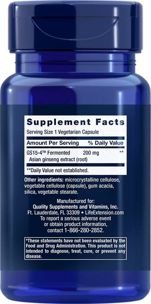 Ginseng Energy Boost 30 capsules Life Extension - Nutrigeek