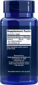 Super Vitamin E 268 mg (400 IU), 90 softgels Life Extension - Nutrigeek