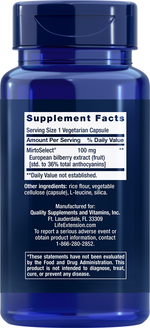 Standardized European Bilberry Extract 100 mg 90 capsules Life Extension - Nutrigeek