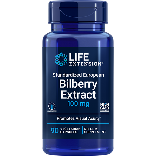 Standardized European Bilberry Extract 100 mg 90 capsules Life Extension - Nutrigeek