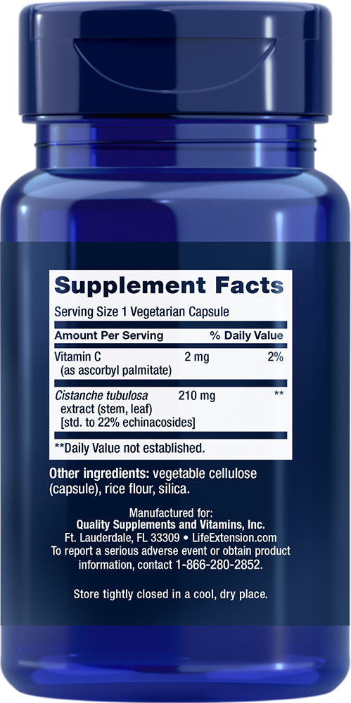 Standardized Cistanche 30 capsules Life Extension - Nutrigeek