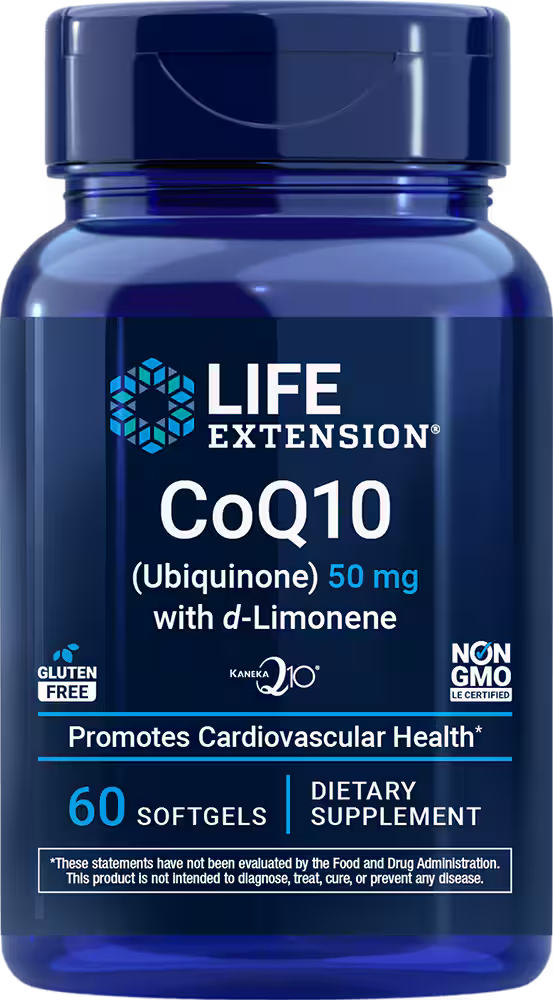 CoQ10 (Ubiquinone) with d-Limonene 50 mg, 60 softgels Life Extension