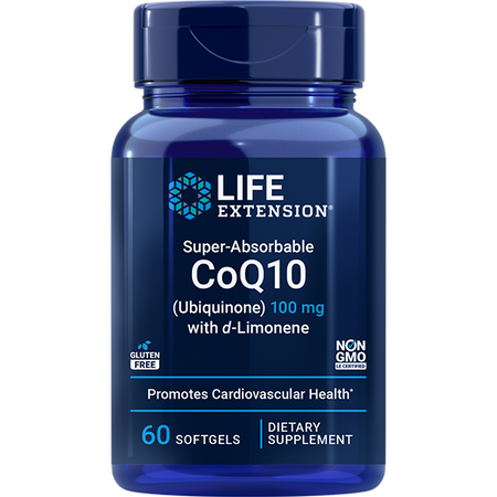 Super-Absorbable CoQ10 (Ubiquinone) with d-Limonene 100 mg 60 softgels Life Extension - Nutrigeek