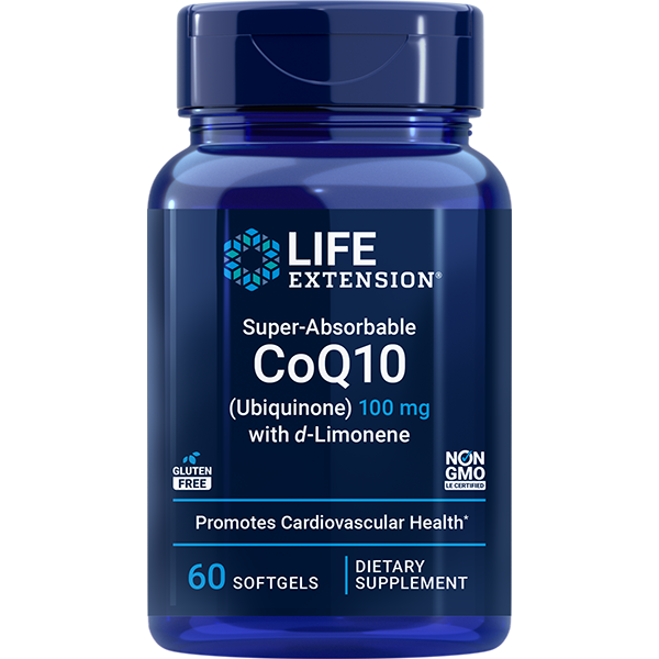 Super-Absorbable CoQ10 (Ubiquinone) with d-Limonene 100 mg 60 softgels Life Extension - Nutrigeek