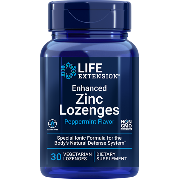 Enhanced Zinc Lozenges (Peppermint) 30 lozenges Life Extension - Nutrigeek