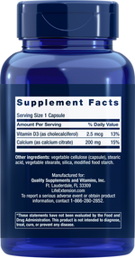 Calcium Citrate with Vitamin D 200 capsules Life Extension - Nutrigeek