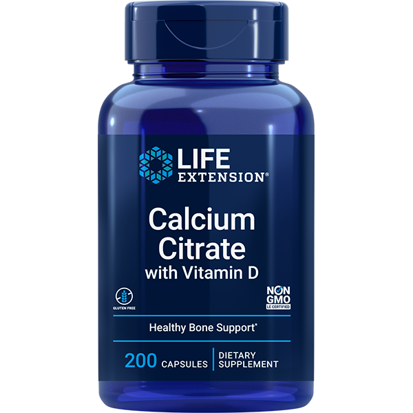 Calcium Citrate with Vitamin D 200 capsules Life Extension - Nutrigeek