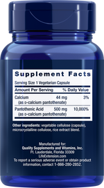 Pantothenic Acid Vitamin B-5 500 mg 100 capsulesLife Extension - Nutrigeek