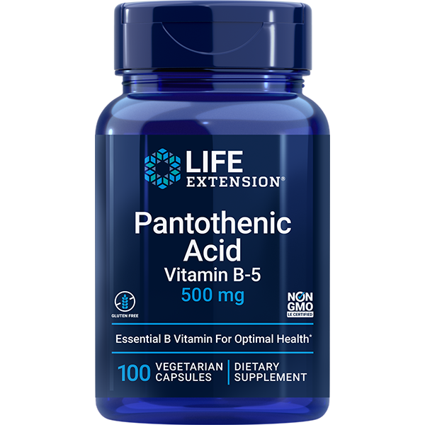 Pantothenic Acid Vitamin B-5 500 mg 100 capsulesLife Extension - Nutrigeek