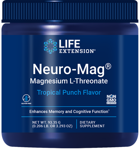 Neuro-Mag® Magnesium L-Threonate (Tropical Punch) 93.35 grams Life Extension - Nutrigeek
