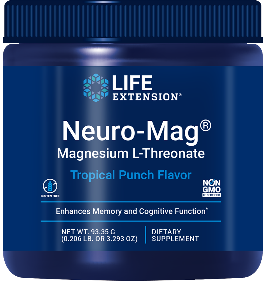 Neuro-Mag® Magnesium L-Threonate (Tropical Punch) 93.35 grams Life Extension - Nutrigeek
