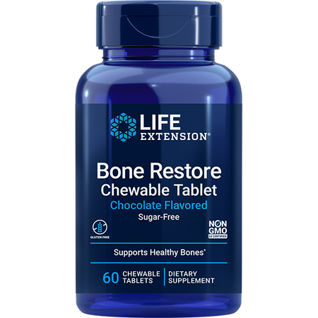 Bone Restore Chewable Tablets (Chocolate) 60 chewable tablets Life Extension - Nutrigeek