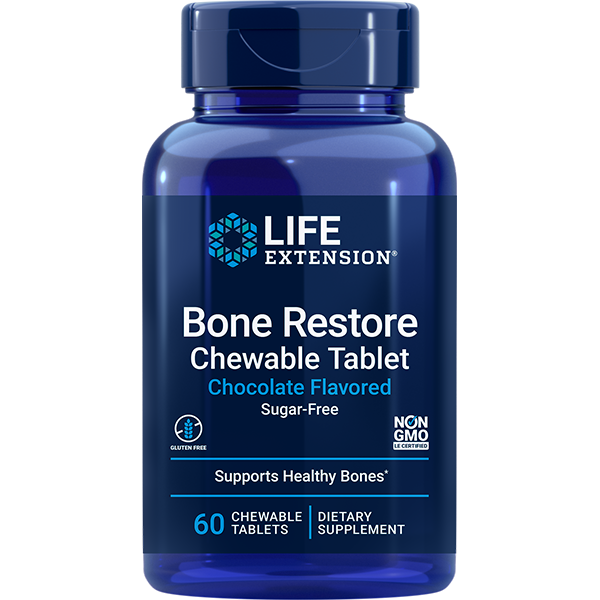 Bone Restore Chewable Tablets (Chocolate) 60 chewable tablets Life Extension - Nutrigeek