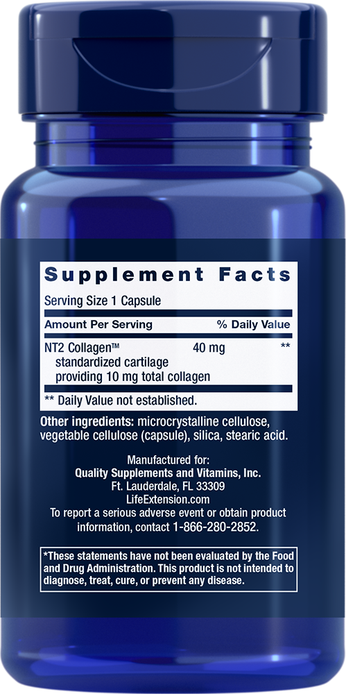 NT2 Collagen™ 40 mg 60 small capsules Life Extension - Nutrigeek