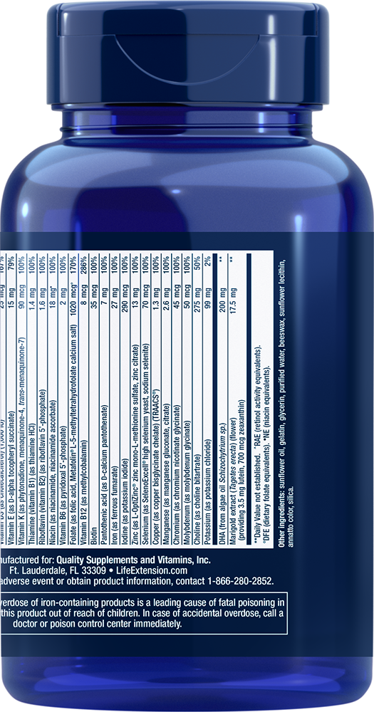 Prenatal Advantage 120 easy-to-swallow softgels Life Extension - Nutrigeek