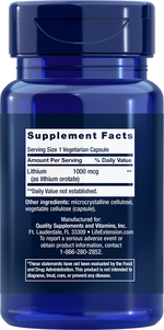 Lithium 1000 mcg 100 capsules Life Extension - Nutrigeek