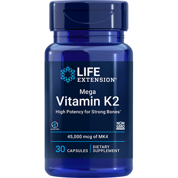 Mega Vitamin K2 45000 mcg (45 mg) 30 capsules Life Extension - Nutrigeek