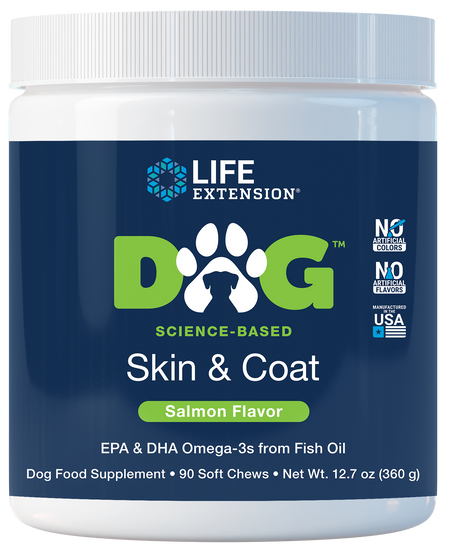 DOG Skin & Coat 90 soft chews Life Extension - Nutrigeek