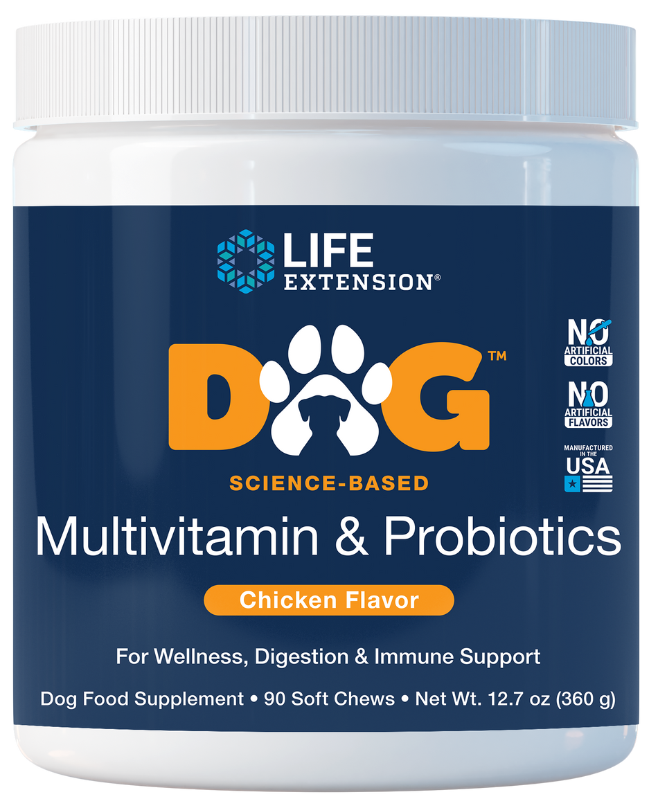 DOG Multivitamin & Probiotics 90 soft chews Life Extension - Nutrigeek