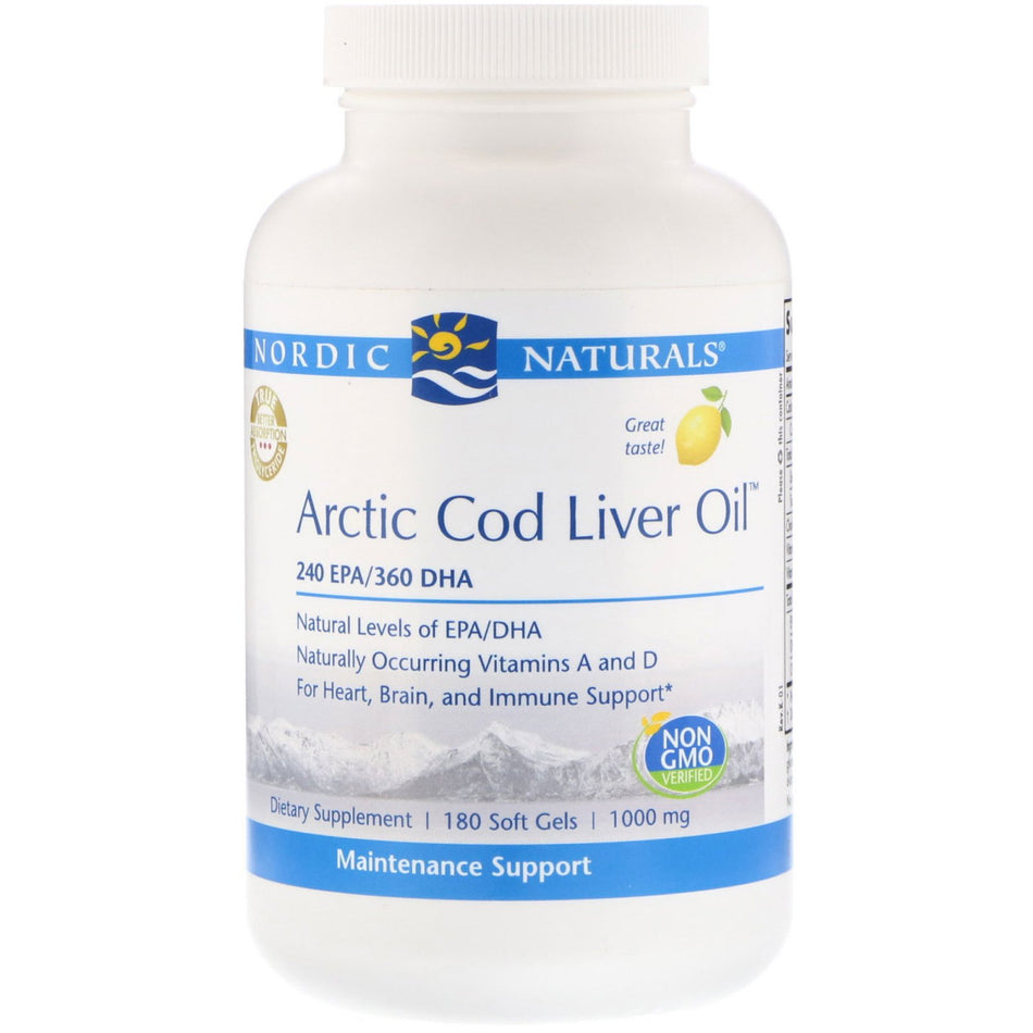 Arctic Cod Liver Oil 180 Softgels Nordic Naturals