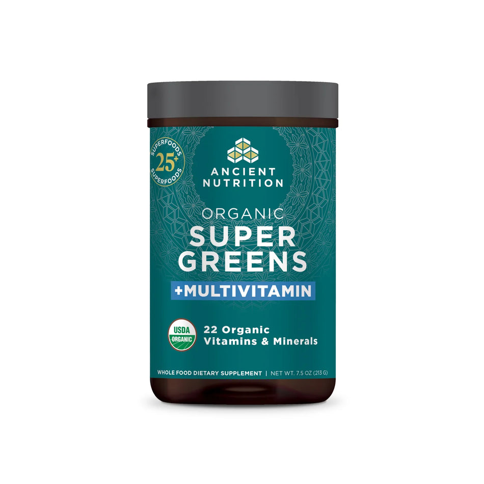Organic SuperGreens + Multivitamin powder 7.5 OZ (213G) Ancient Nutrition