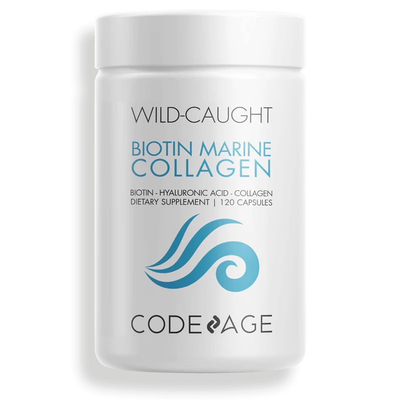 Wild Caught Biotin Marine Collagen Peptides 120 capsules CodeAge