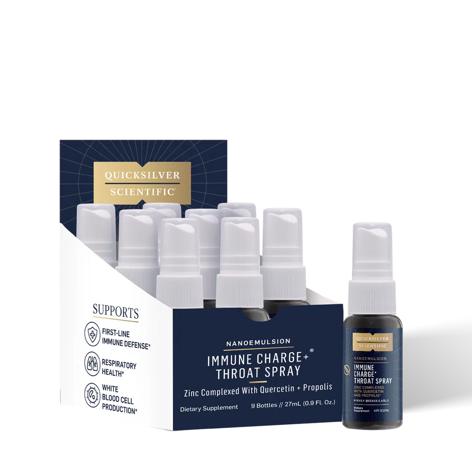Immune Charge+ Throat Spray 9 Pack Quicksilver Scientific - Nutrigeek