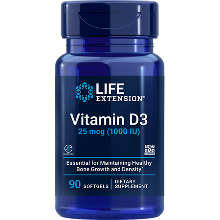 Vitamin D3 25 mcg (1000 IU), 90 Softgel Life Extension - Premium Vitamins & Supplements from Life Extension - Just $5.99! Shop now at Nutrigeek