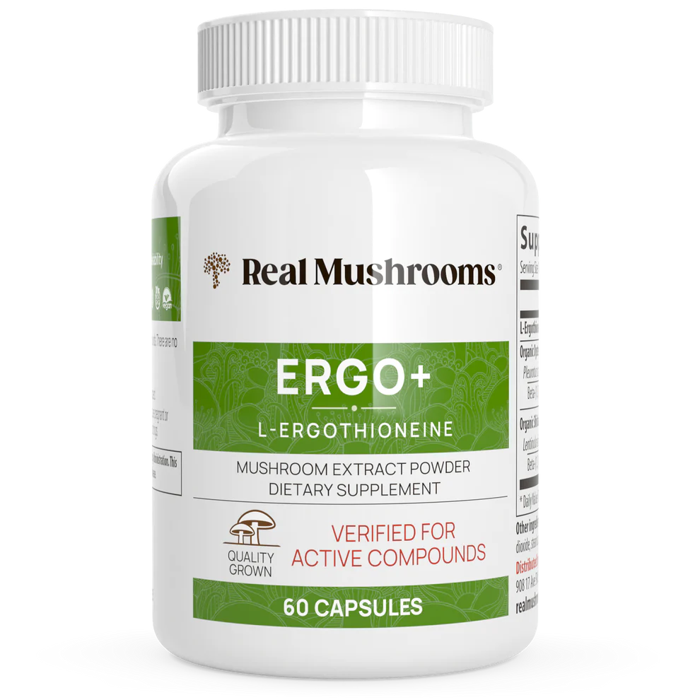 Ergo+L-Ergothioneine 300 mg 60 capsules Real Mushrooms - Nutrigeek