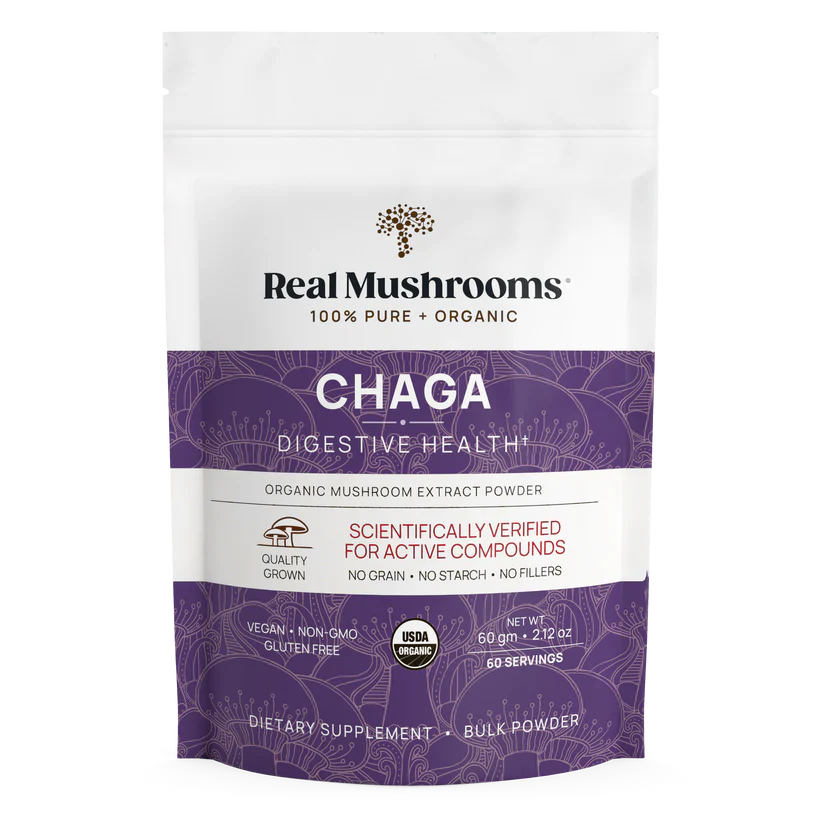 Chaga Organic Mushroom Extract Powder Real Mushrooms