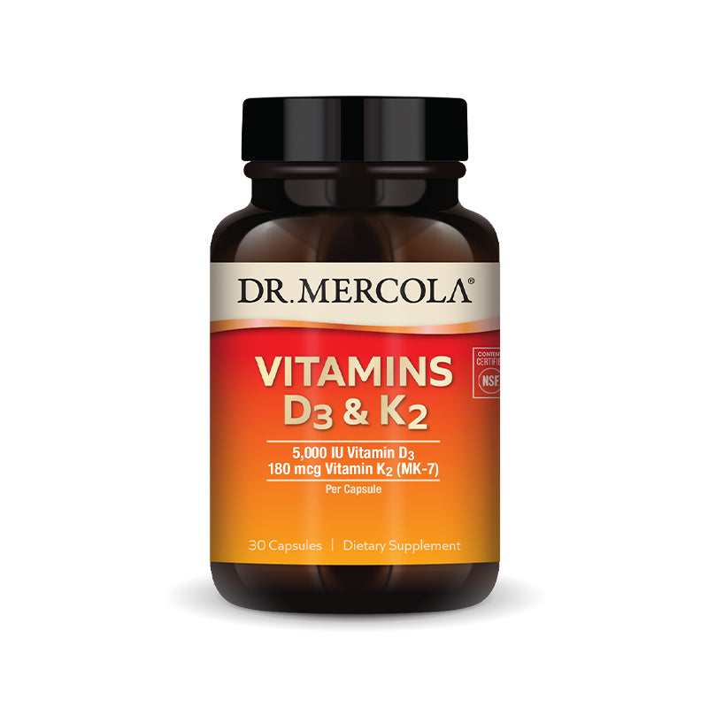 Vitamins D3 & K2 5,000 IU 180 mcg Capsules Dr.Mercola