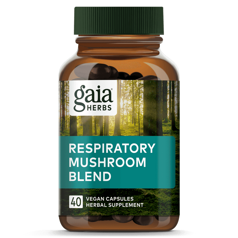 Respiratory Mushroom Blend 40 capsules Gaia Herbs - Premium Vitamins & Supplements from Gaia Herbs - Just $31.99! Shop now at Nutrigeek