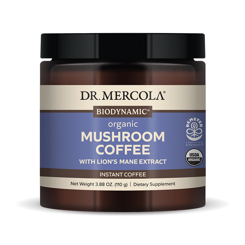 Biodynamic Organic Mushroom Instant Coffee 3.88 OZ. (110 g) Powder Dr. Mercola